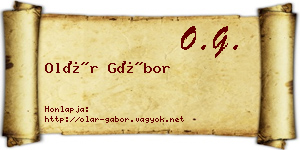 Olár Gábor névjegykártya
