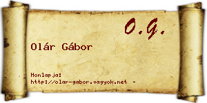 Olár Gábor névjegykártya